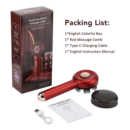 Electric Scalp Massager with Red Light Therapy