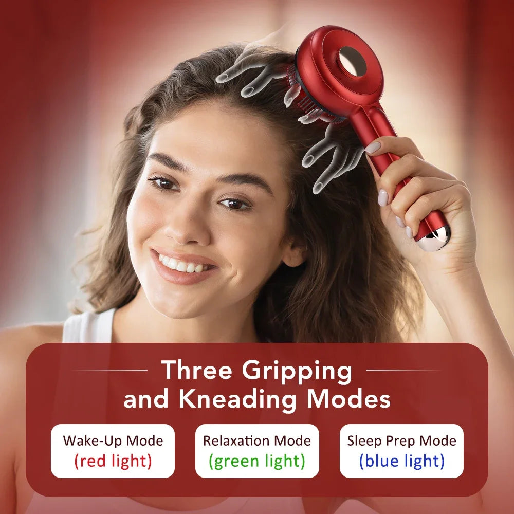 Electric Scalp Massager with Red Light Therapy