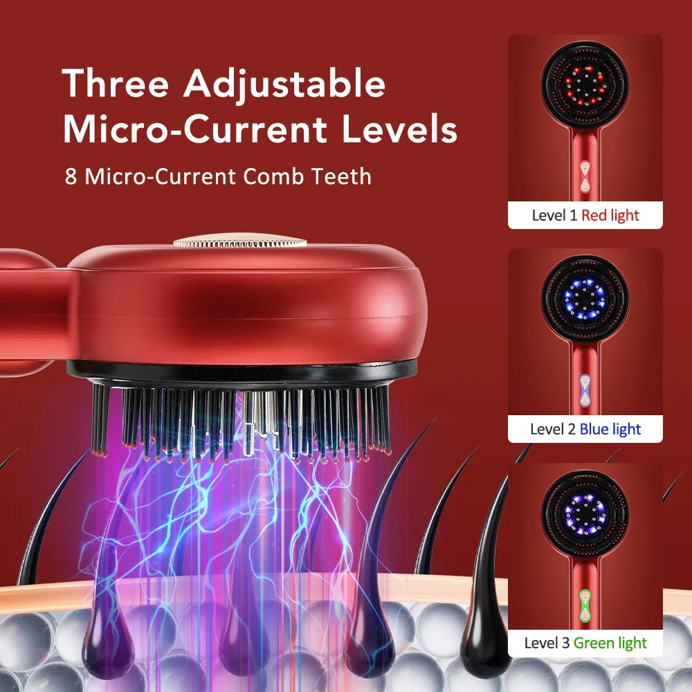 Electric Scalp Massager with Red Light Therapy