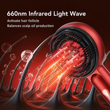 Electric Scalp Massager with Red Light Therapy